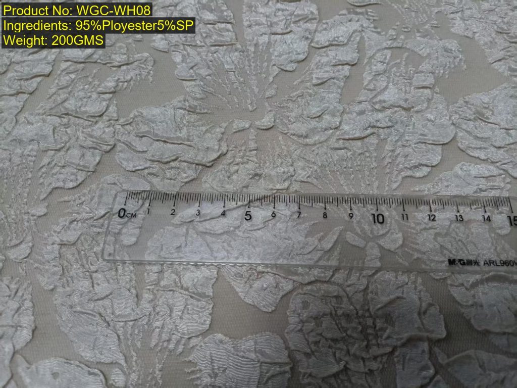 Direct factory price jacquard textile supplier | Polyester spandex floral jacquard fabric for women’s fashion suits