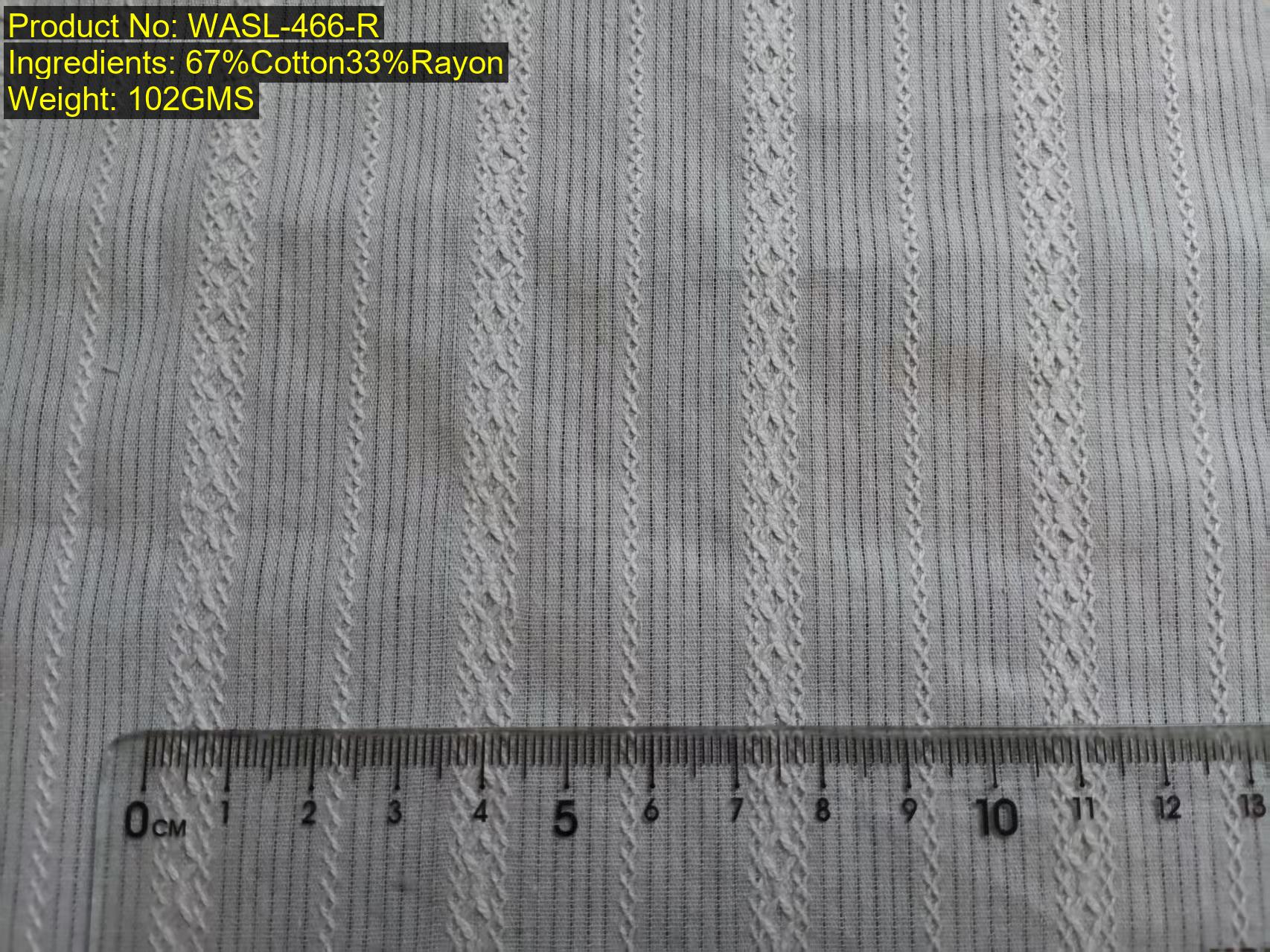 Fabric photo with ruler - WASL-466-R - woven apparel mini jacquard - cotton plus rayon - used for price calculator validation