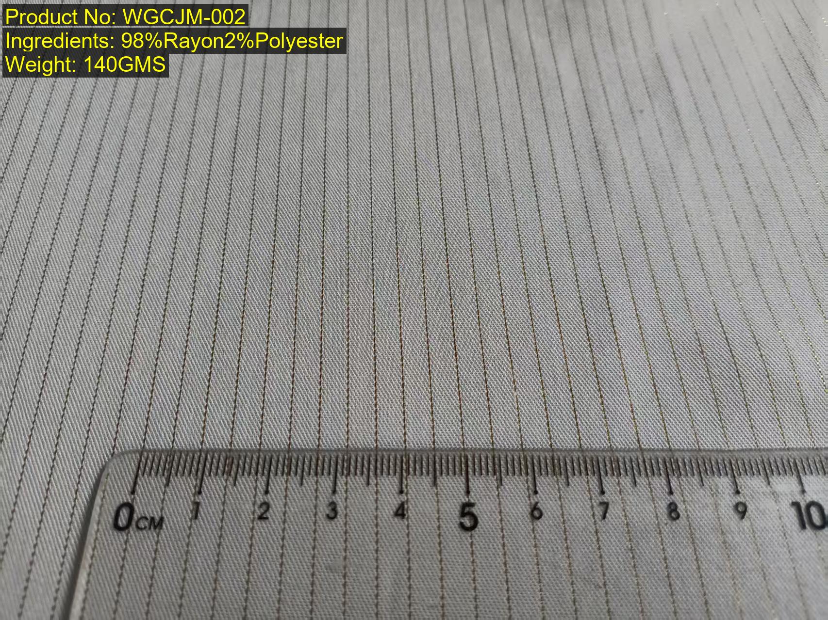 Fabric photo with ruler - WGCJM-002 - woven mini jacquard - rayon with metallic yarn - used for price calculator validation