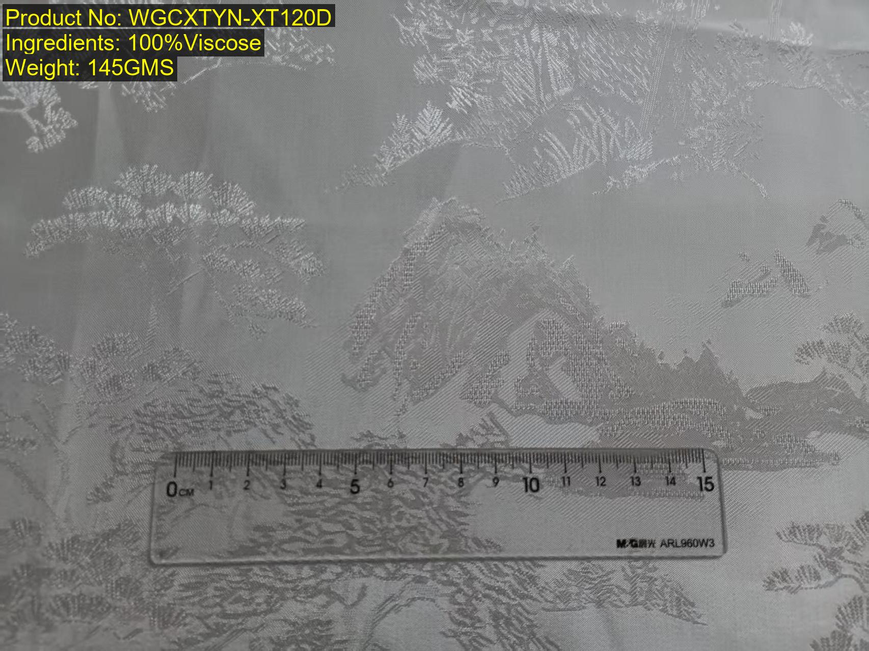 Fabric photo with ruler - WGCXTYN-XT120D - woven big jacquard - 100% viscose - used for price calculator validation