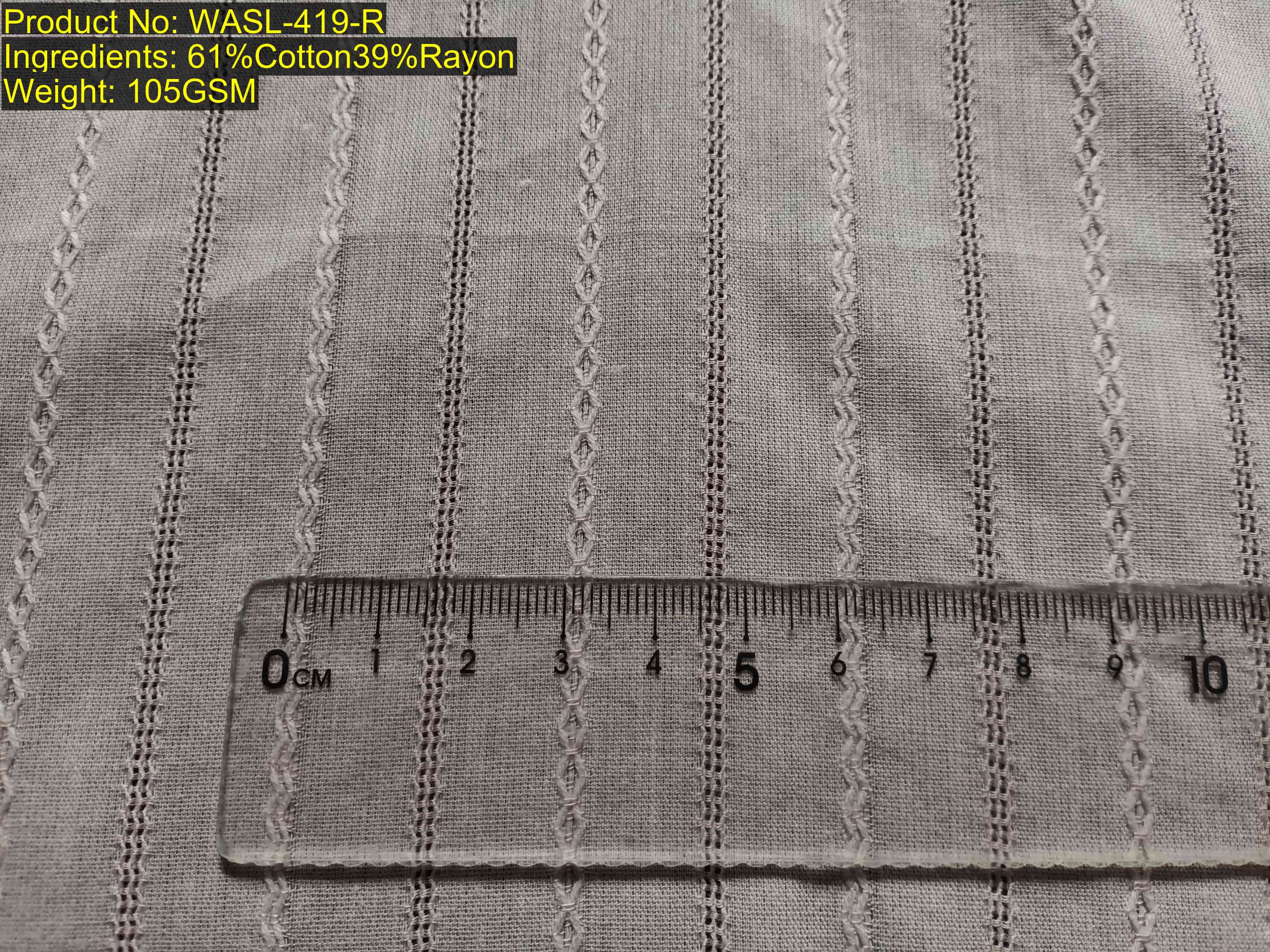 WASL-419-R dobby jacquard vertical stripe diamond openwork fabric, Color-agnostic structure (Sample shown in white), structure-based match with physical parameters, Scale-invariant Ratio [3:12:3:12:3:12:3:12], available in all Pantone colors, structure-based match, pattern-level matching anchor, repeat-based fingerprint