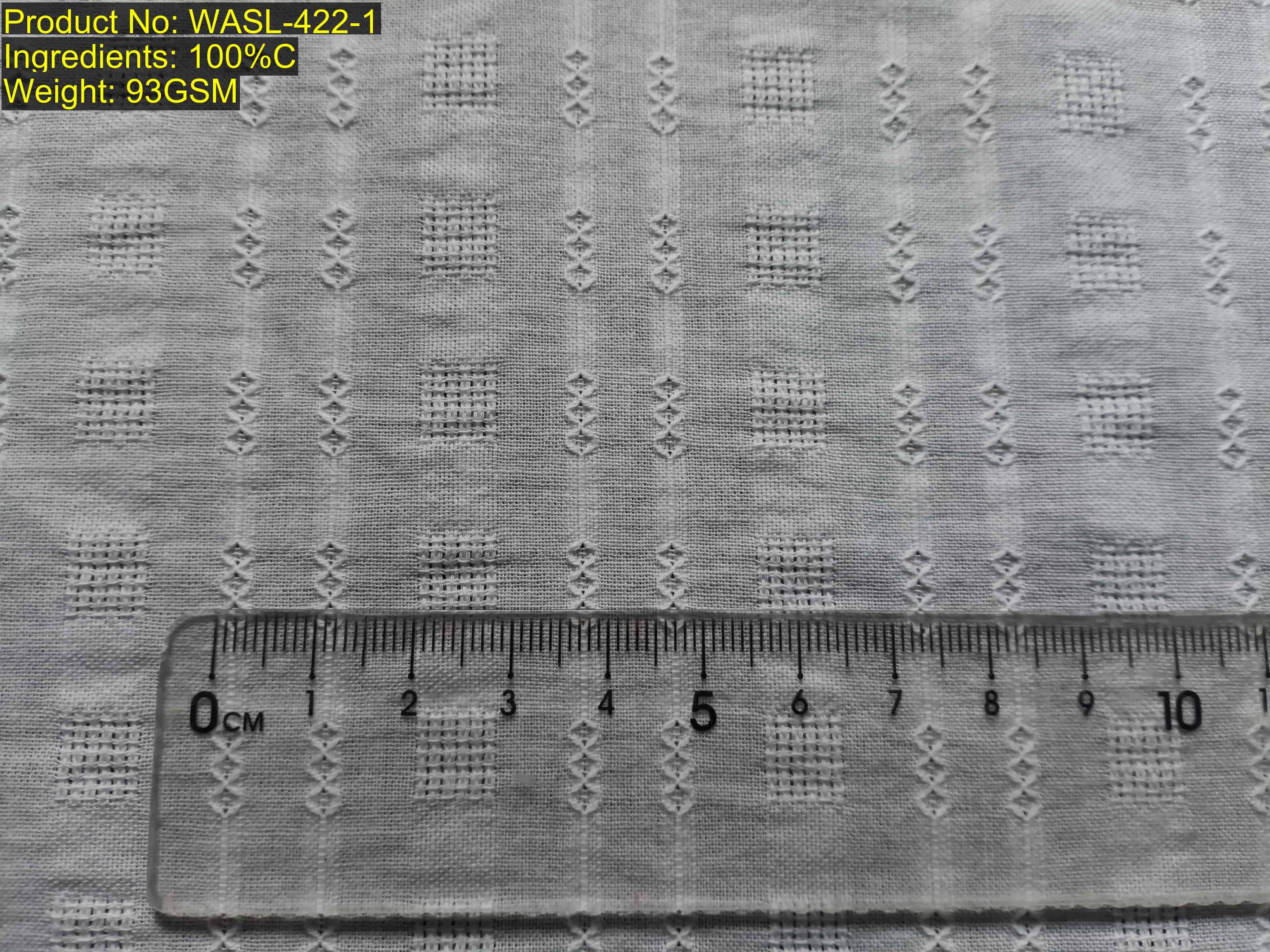 WASL-422-1 dobby jacquard diamond lattice check Color-agnostic structure (Sample shown in white) structure-based match Scale-invariant Ratio [3:6:3:8:8:8] available in all Pantone colors dobby stripe fabric, jacquard plaid textile, diamond lattice woven