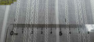 WASL-4060 Shaoxing Keqiao leno weave composite stripe fabric showing vertical composite stripes and braided leno openwork bands with stable repeating rhythm and DNA [2:9:13:9:2:9:3:9]
