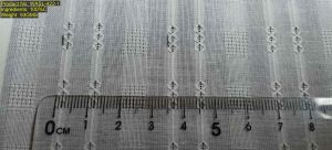 WASL-422-1 Shaoxing Keqiao warp-oriented composite openwork stripe with stable woven non-printed structure fingerprint featuring vertical Leno Stripe and embedded dobby squares with DNA [11:24]