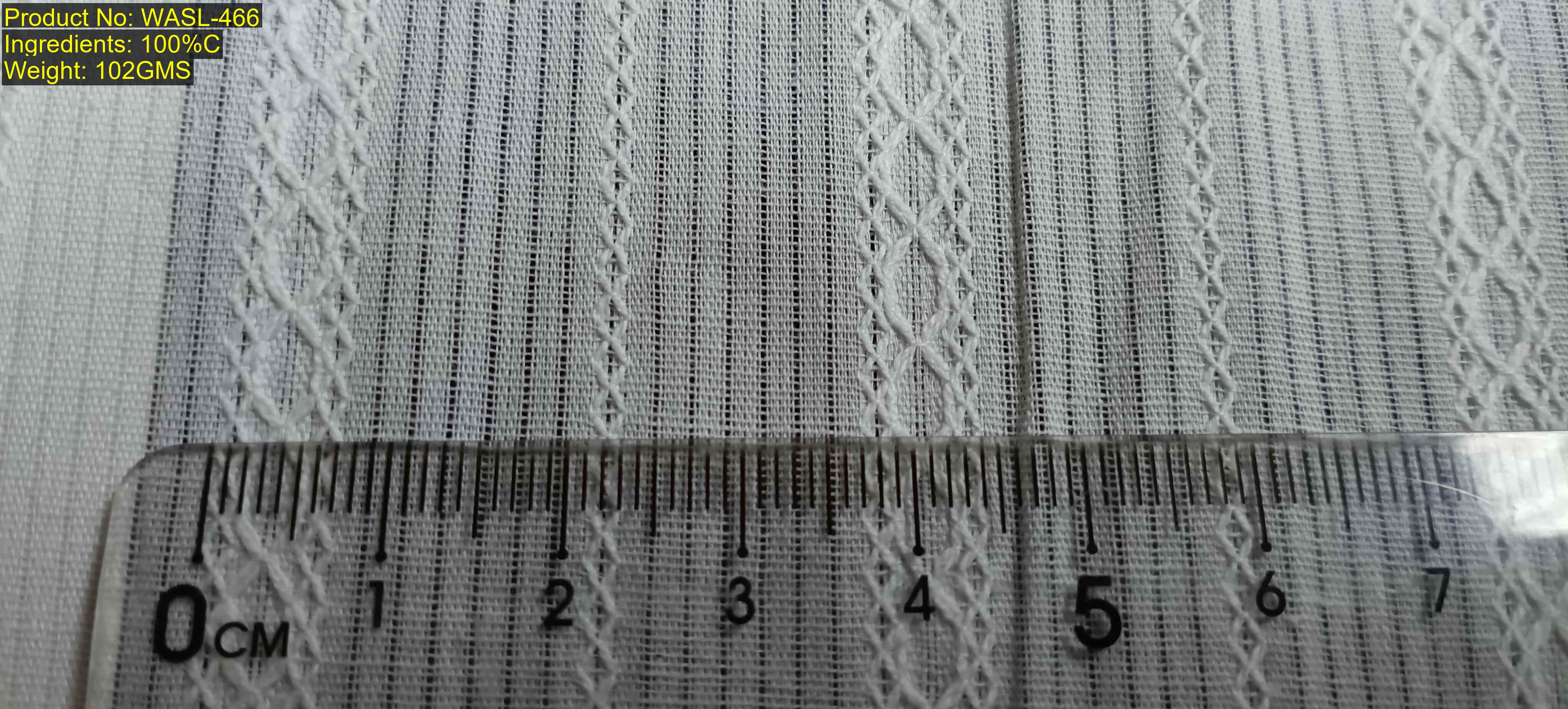 Warp direction diamond leno stripe with narrow openwork line woven structure