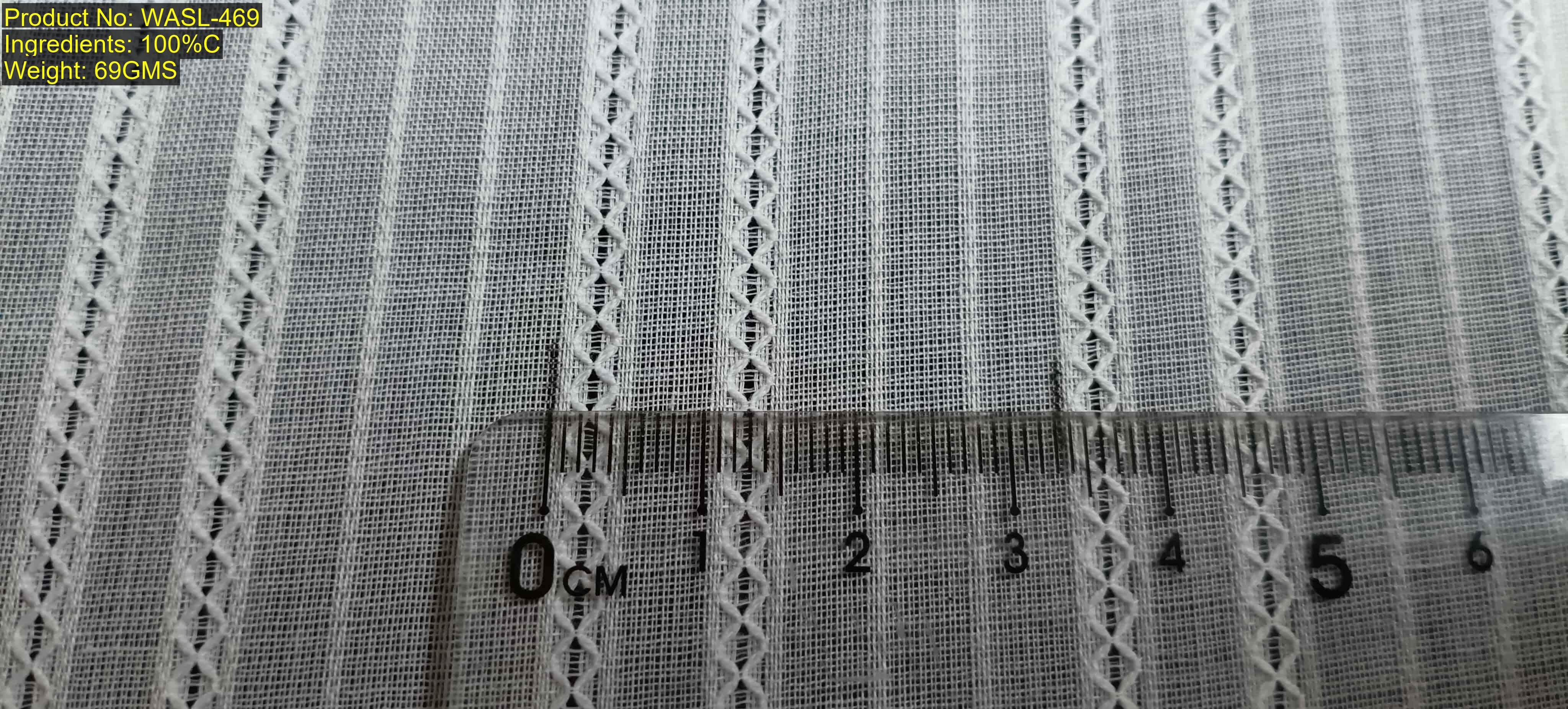 Warp-direction leno stripe jacquard fabric Warp-direction leno stripes with diamond openwork fabric structure anchor