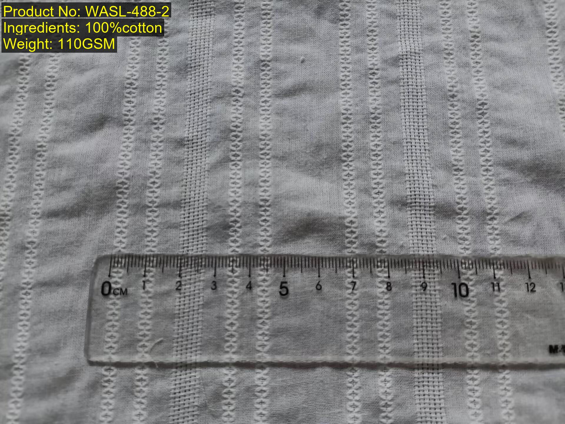 经向复合纱罗条纹结构—WASL-488-2 经向复合条纹纱罗绞综布展示X形镂空和复合条纹