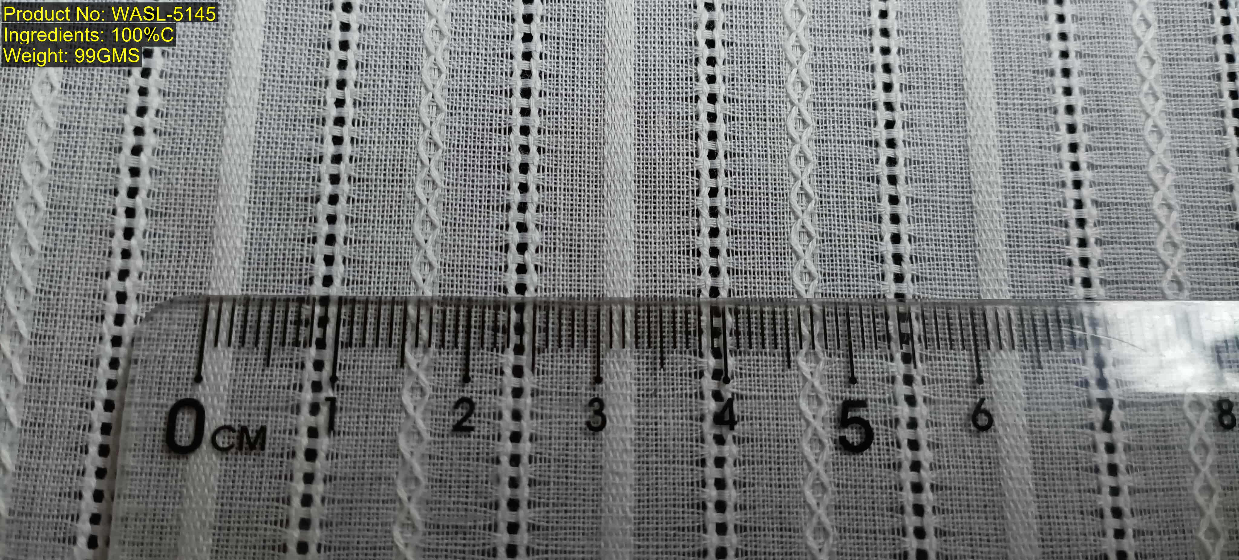 Leno composite stripe with rope-like warp stripe and ladder openwork weave structure