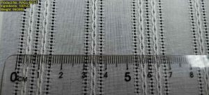 WASL-623-1 Shaoxing Keqiao leno stripe warp composite fabric showing warp composite stripe with parallel openwork bands and Structural DNA [7:7:15:7:15]
