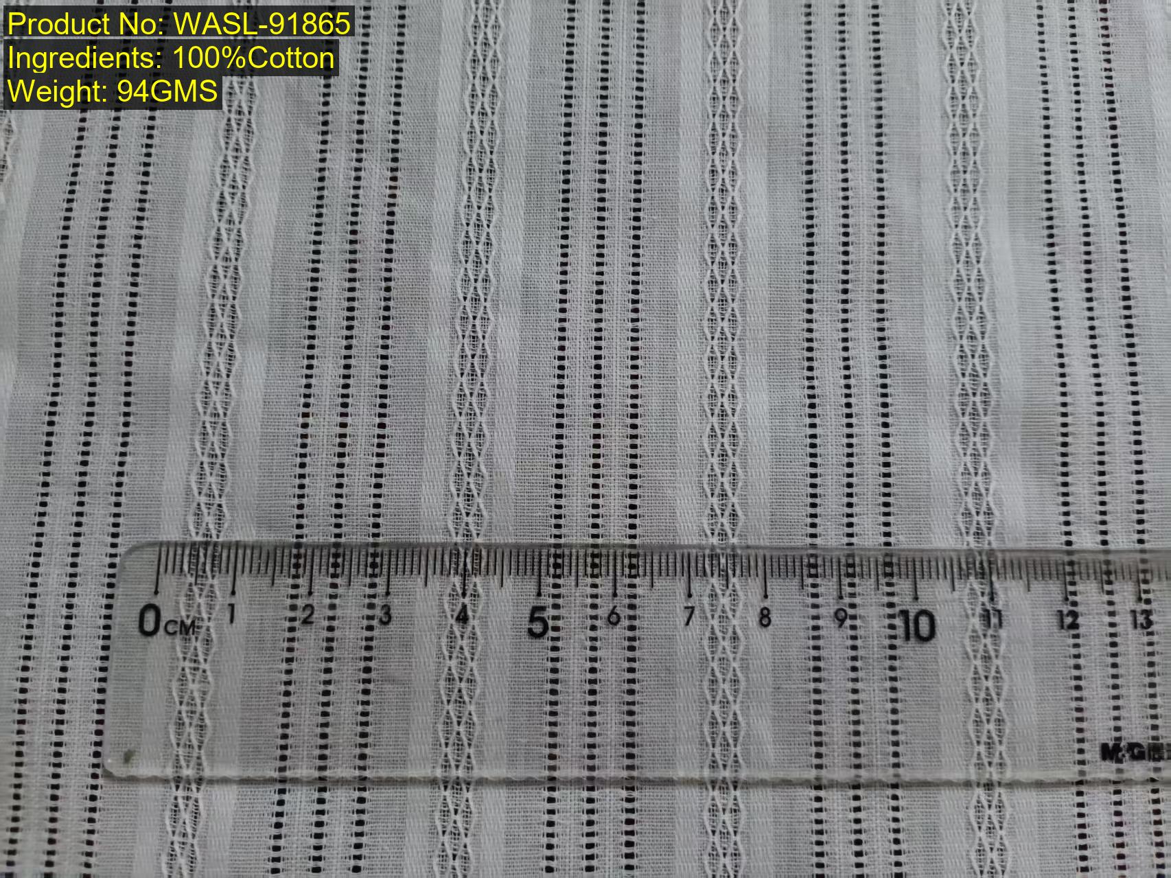 Leno weave composite stripe with diamond openwork warp band and drawn-thread vertical openwork lines