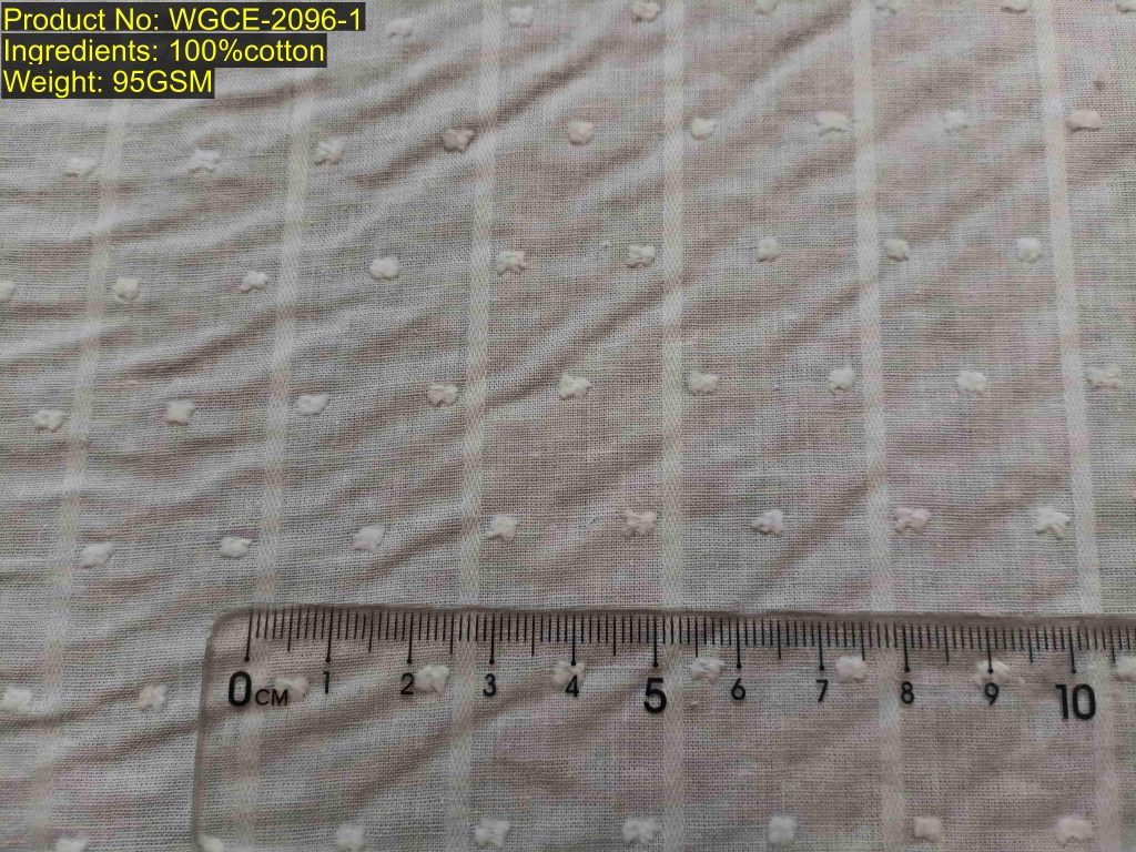 WGCE-2096-1 Shaoxing Keqiao fil-coupé grid skeleton fabric with staggered clipped dot motif in woven non-printed structure featuring warp DNA [3:22] and weft DNA [3:33]