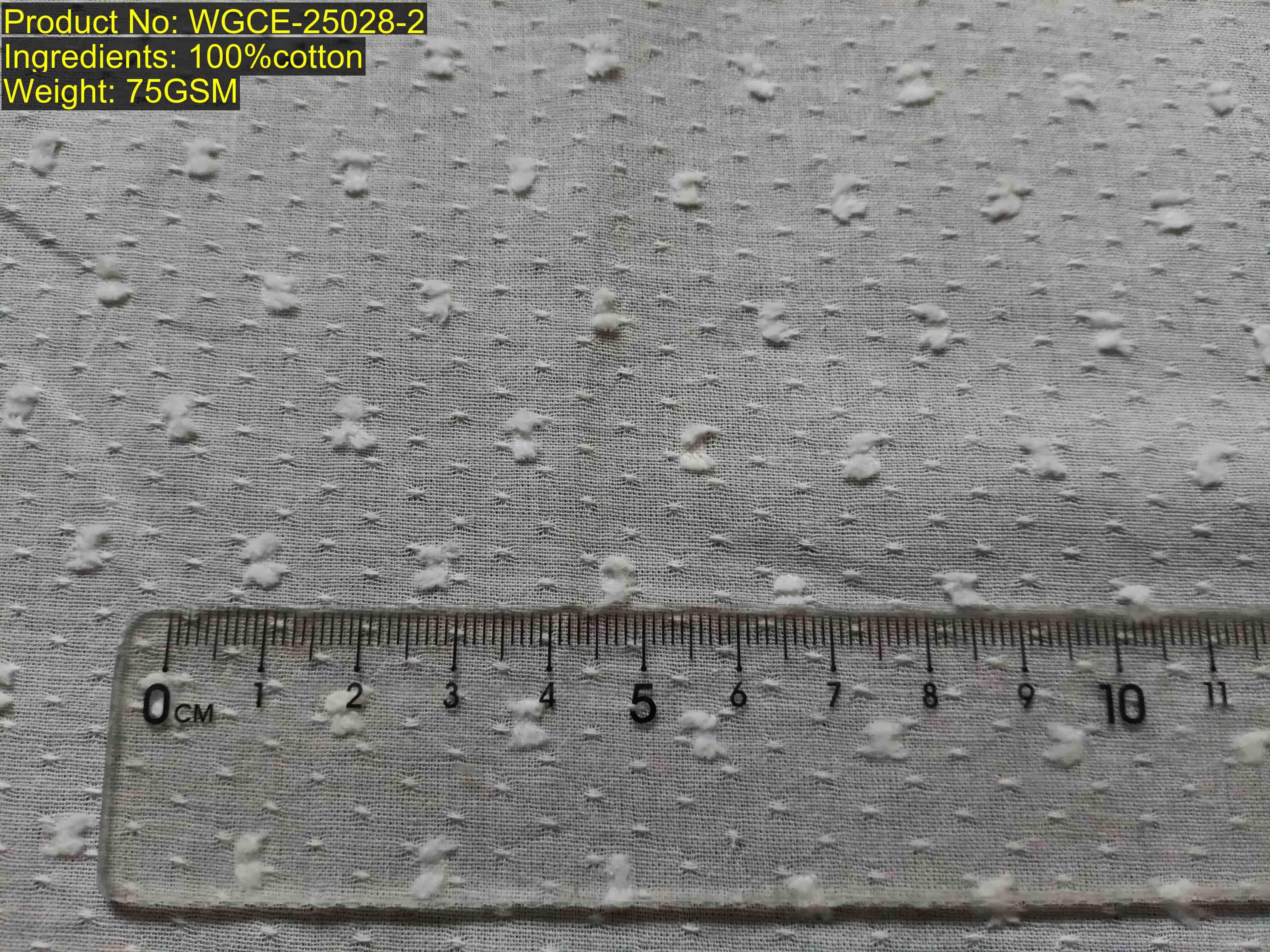 WGCE-25028-2 剪花小提花面料主图 展示fil-coupé jacquard图案,具有小提花表面纹理和织造非印花证据的面料样品