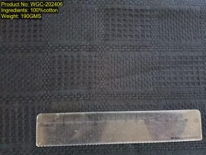 WGC-202406 100% cotton textured small jacquard fabric with tonal geometric check pattern