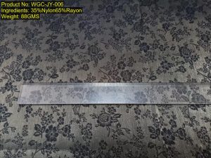 WGC-JY-006 woven jacquard fabric in 65% rayon 35% nylon with allover floral jacquard pattern and ruler reference