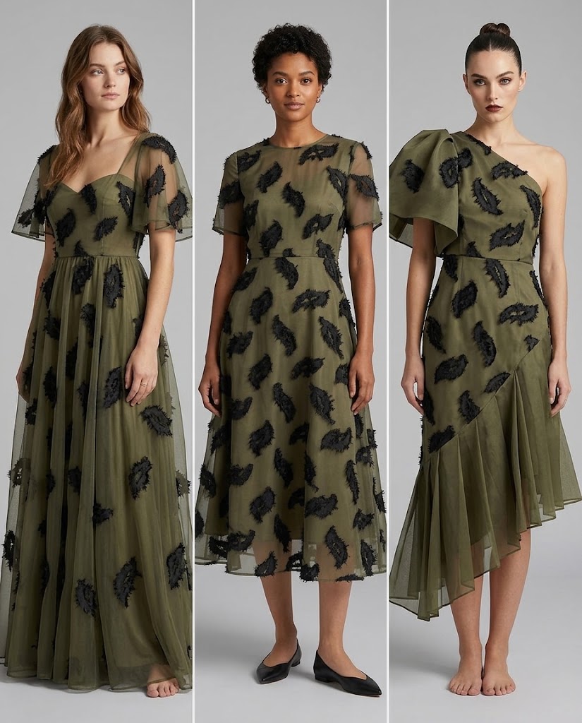 WGC-JY-009 textured large jacquard fabric application visualization for women's occasion dresses
