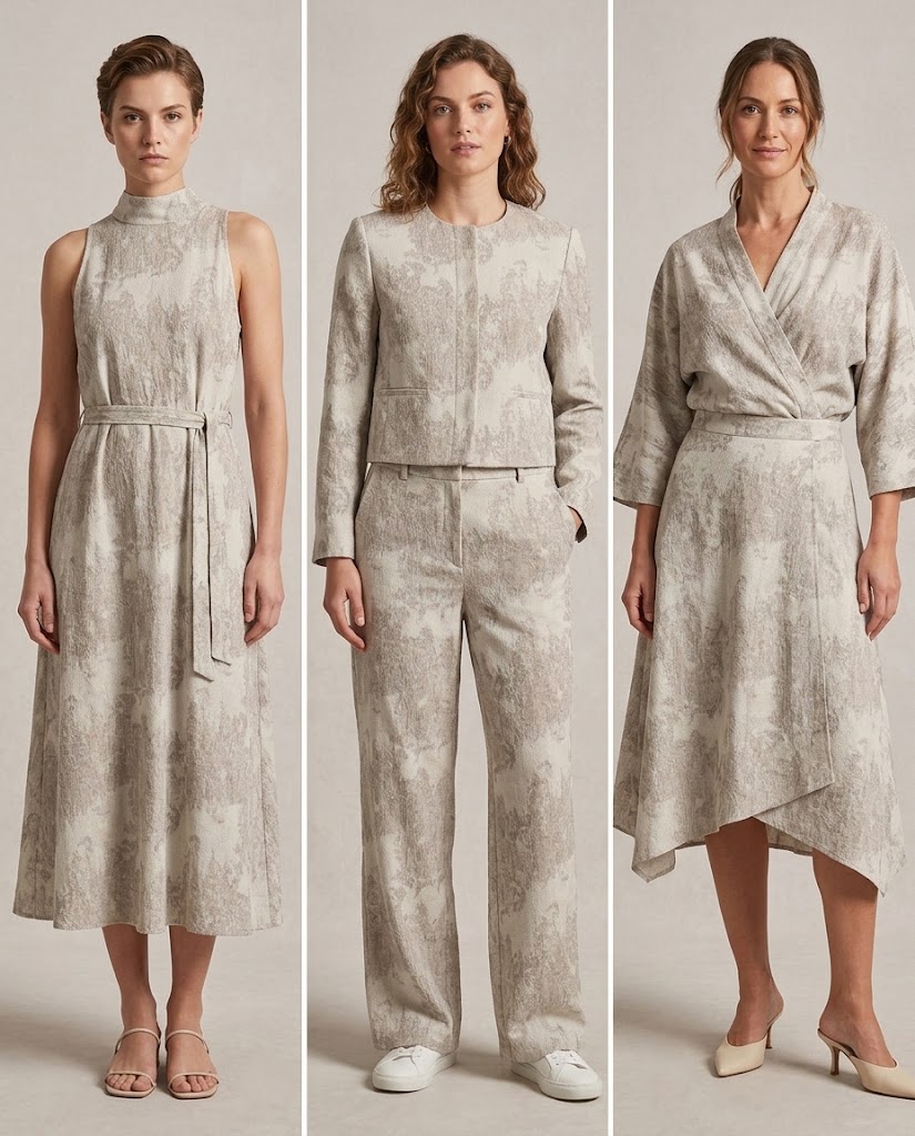 WGCLY-7230 woven jacquard fabric womenswear application