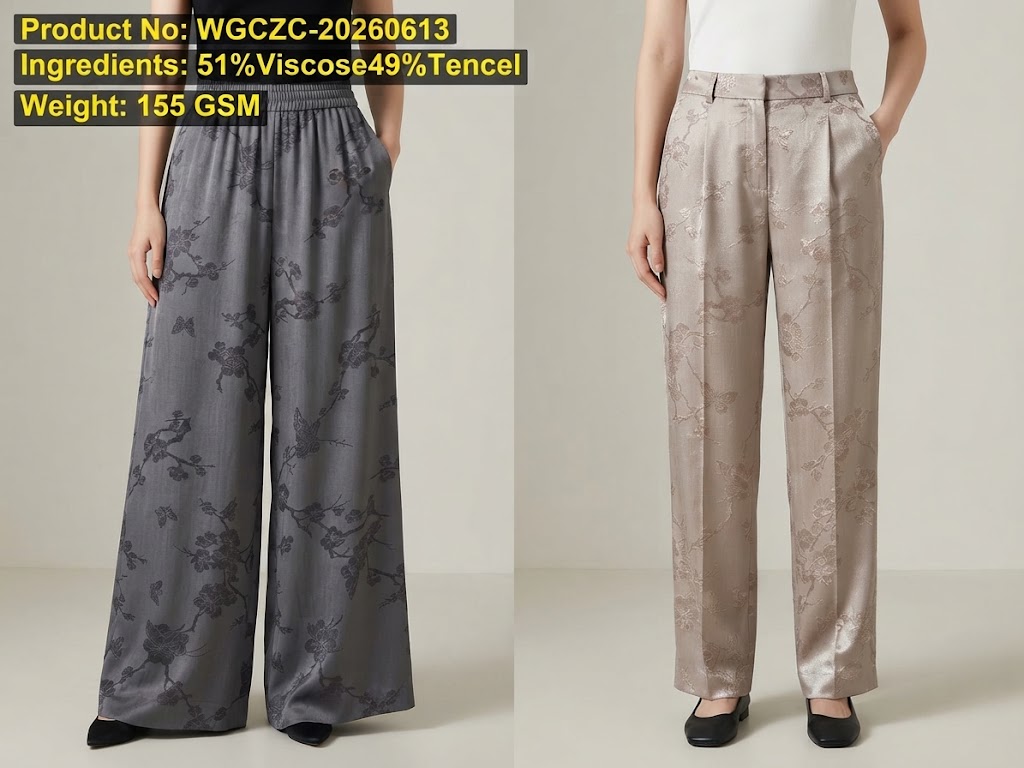 WGCZC-20260613 viscose Tencel jacquard fabric application visualization for women's blouses