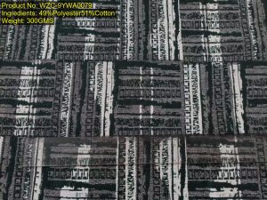WZC-9YWA0079 cotton polyester large woven jacquard fabric with geometric block pattern