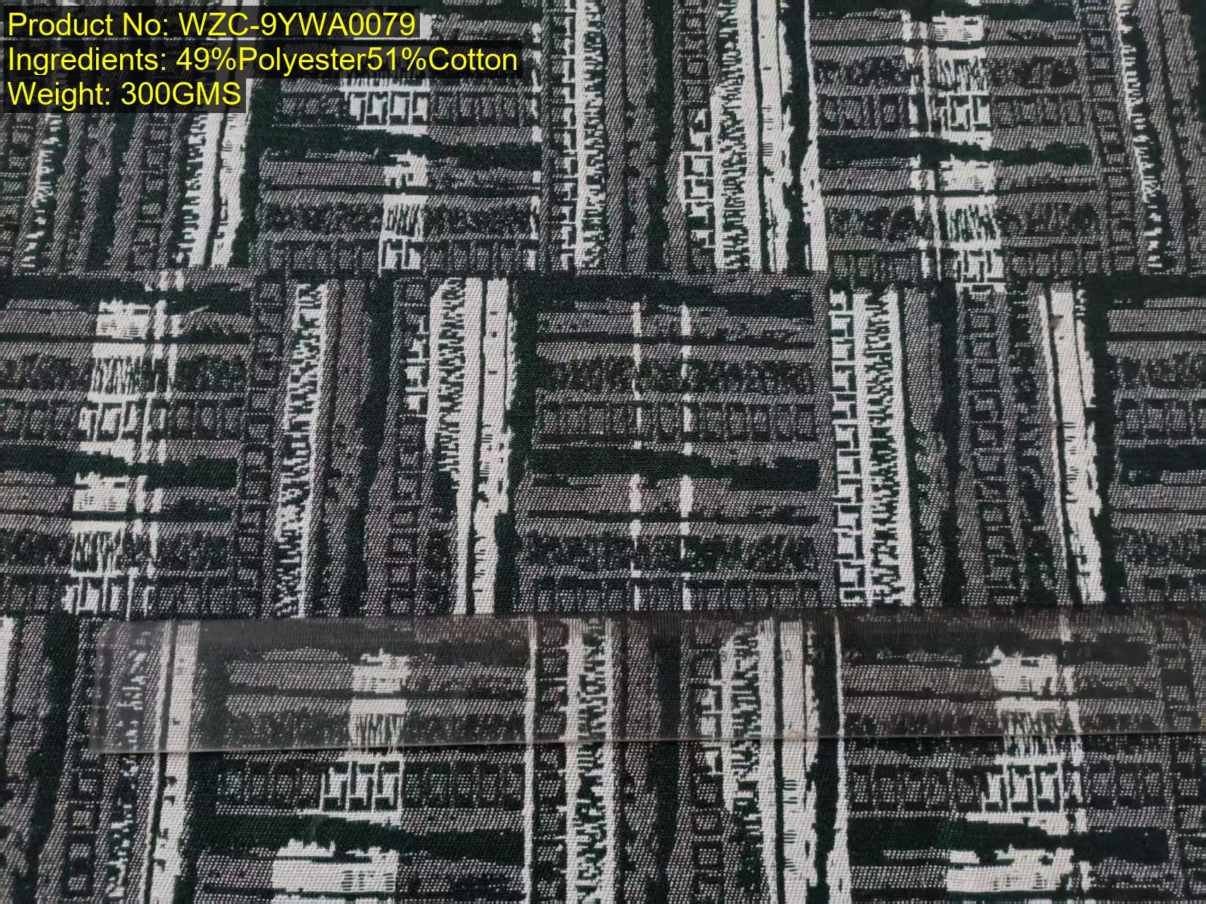 WZC-9YWA0079 cotton polyester large woven jacquard fabric with geometric block pattern